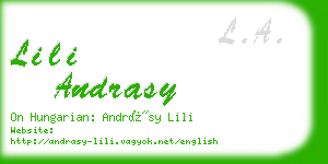 lili andrasy business card